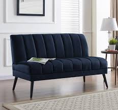 Modern/contemporary styling loose pillow back matching sofa for modular configurations. 7 Navy Blue Loveseats For Stylish Homes Cute Furniture