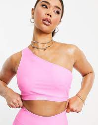 Asos Weekend Collective Hourglass One Shoulder Top Matte Stretch Pink Asos