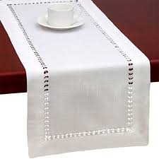 Handmade Hemstitched White Table Runners 14 X 90 Inch At September 16 2019 At 03 52am Buy It Now Price May Increa Lace Table Runners Lace Table Table Runners