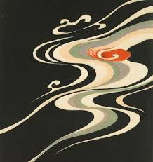 midnight swirls kit rug or wall hanging pattern art batik art art