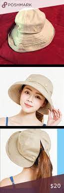 Sun Hat Detachable Brim Ponytail Hole Sun Hats Wide Brim Hat Women Accessories Hats