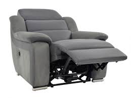 Fauteuil Relax Electrique En Cuir Et Microfibre Arena Ii Gris Taupe