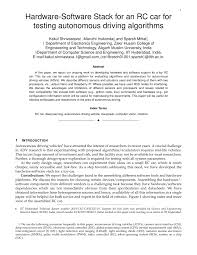 And file financial statements with a government agency. Pdf Hardware Software Stack For An Rc Car For Testing Autonomous Driving Algorithms