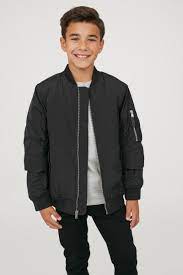 Padded Bomber Jacket Black Kids H M Us Bomber Jacket Black Bomber Jacket Padded Bomber Jacket