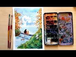 Here is a list of 31 easy watercolor art ideas for beginner artists. Easy Watercolor Painting Idea Beautiful Landscape For Beginners Step By Step Languageofart Youtube
