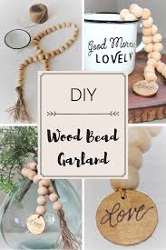 A Step By Step Diy For Making Wood Bead Garland With Tassels Wood Bead Garland Wood Beads Diy Wooden Bead Garland