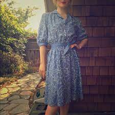 Vintage Dresses Retro California Looks 8s 90s Blue Dress Sm Poshmark