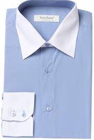 Ich habe dieses hellblaue hemd in größe 40 abzugeben. Dymastyle 2 Farben Blaues Hemd Weissem Kragen Und Manschetten Fur Manner Blau 37 38 S Amazon De Bekleidung