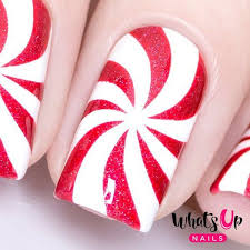 Peppermint Candy Stencils For Nails Christmas Nail Stickers Etsy Christmas Nail Stickers Christmas Nail Art Designs Nail Vinyls