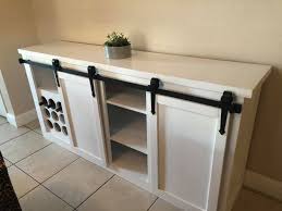 Modern Farmhouse Buffet Table Wine Rack With Sliding Barn Doors Farmhouse Buffet Furniture Decor Rustic Furniture Decor