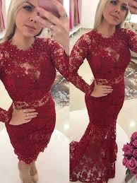 Lace Luxury Jewel Mermaid Long Sleeves Pearls Prom Dresses In 2020 Long Sleeve Mermaid Prom Dress Lace Evening Gowns Mermaid Evening Dresses