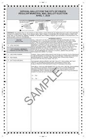 Sample Ballot For 2020 Regular Municipal Election City Of Fruita Colorado