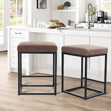 4.6 out of 5 stars. Walmart For Mf Studio 24 Bar Stool Counter Height Bar Stools With Footrest Pu Leather Backless Kitchen Dining Cafe Chair With Thick Cushion Sturdy Chromed Metal Steel Frame Base For Indoor