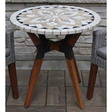 46 x 34 x 30. 30 Dia Marble Mosaics Bistro Table Top With Mixed Material Base On Sale Overstock 29768928