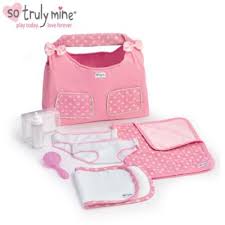 Diaper Bag Baby Doll Accessory Set Diaper Pad And Milk Bottle