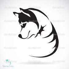 Downloaden Vector Afbeelding Van Een Hond Siberische Husky Op Witte Achtergrond Stockillustratie 43465693 Honden Silhouet Siberische Husky Hond Tatoeages
