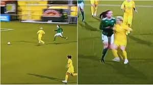 Der underdog aus der ukraine hat dem schwedischen mittsommermärchen ein jähes ende gesetzt und sensationell erstmals das. Watch Football Fans In Hysterics At Most Cynical Foul In History As Ukraine Player Takes Out Rival In Women S Euro Qualifier Rt Sport News
