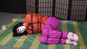 YR5-7 Japanese Lady Yuria Bound and Gagged in Down Jacket | Asian Bondage