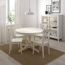 Ingatorp Ausziehtisch Weiss 110 155 Cm Ikea Osterreich In 2021 White Round Dining Table White Round Kitchen Table Ikea Dining Table