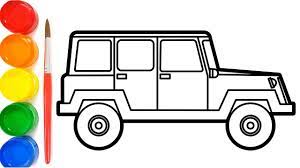Penjabaran dari cara menggambar 3d. Cara Menggambar Mobil Jeep Off Road Dan Mewarnai Dengan Cat Air Youtube