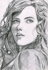 Sitting on the pinewood studios set, dressed in her trademark black. Scarlett Johansson As The Black Widow Sketch Marvel Drawings Face Drawing Black Widow