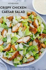 Crispy Chicken Caesar Salad Recipe Recipe In 2020 Crispy Chicken Caesar Salad Recipe Chicken Caesar Salad Recipe Yummy Salad Recipes