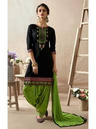 Black And Pink Patiala Suit Dilettante Black And Parrot Green Patiala Salwar Kameez Patiala Dress Latest Salwar Kameez Designs Patiala Suit