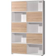 Galerie de photos du etagere decorative murale. Etagere A Portes Coulissantes Gw Slide 196 Cm Coloris Blanc Et Chene Sonoma Meubles Thiry