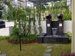 Desain Taman Kecil Halaman Depan Rumah Minimalis Air Mancur Desain Taman Kebun Kecil