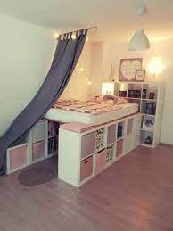 Heute zeige ich euch, wie ihr aus ein paar ikea kallax regalen und ein paar brettern ein tolles halbhohes bett bauen könnt. Pin Auf Kinderzimmer