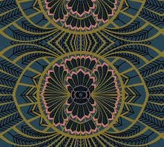 Colorful Fabrics Digitally Printed By Spoonflower Dark Deco Feathers Dark Deco Art Nouveau Wallpaper Art Deco Design