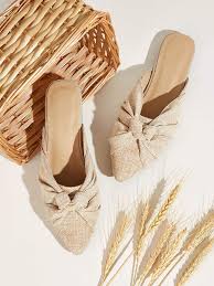 Bow Decor Flat Mules Shoes Fashion Photography Shoes Photo Shoes Photography