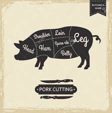 butchers library vintage page pork cutting vector poster design