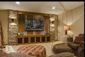 Focus Wall Rustic Basement Basement Design Home