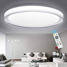 A metal circular frame encases the flat plastic shade that features a translucent. Dllt 48w Ceiling Light Fixture Industrial Led Dimmable Modern Flush Mount Lighting With Remote Ceiling Lights Flush Mount Lighting Modern Flush Mount Lighting