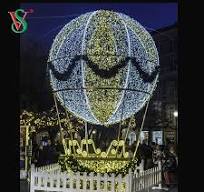Large 3D Lighted Hot Air Balloon Motif Lights for Shopping Mall Lobby  Decoration