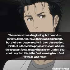 An anime tv adaptation aired in 2011. 18 Best Okabe Rintarou Quotes From Steins Gate Shareitnow