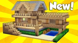 Minecraft Wooden House Tutorial How To Build A House In Minecraft E Minecraft Wooden House Minecraft House Tutorials Minecraft Survival