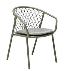Chaise Nef Metal Polyester Emu Gris Vert Gris En Metal En 2020 Chaise Salle A Manger Coussin Assise Chaise D Exterieur