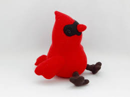 Male Cardinal Plush Toy Bird Plushie Red Cardinal Bird Etsy Monkey Stuffed Animal Bird Toys Plush Stuffed Animals