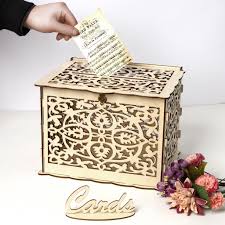 Make a cutout for cards, and voila! Diy Wedding Card Box With Lock Rustic Wood Card Box Gift Card Holder Card Box For Weddings Baby Showers Birthdays Graduations Special Deal A447e Goteborgsaventyrscenter