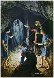 Witch Of Endor Conjures Up A Fake Samuel At King Saul S Request Witch Of Endor Endor Witch