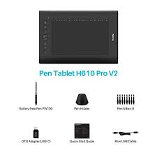 Since my blog features lots of tablet reviews, i thought i should review this too. Huion H610 Pro V2 Graphic Drawing Tablet Chromebook And Android Supported Pen Tablet Tilt Function Battery Free Stylus 8192 Pen Pressure With 8 Express Keys Pricepulse