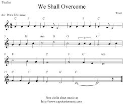Free Sheet Music Scores We Shall Overcome Free Violin Sheet Music Notes Violin Sheet Free Violin Sheet Music Sheet Music