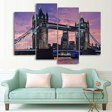 London Bridge England 4 Piece Canvas Wall Art Image Pictures Etsy Wall Canvas London Wallpaper London Painting