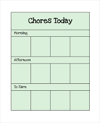 printable chore chart 16 free pdf documents download