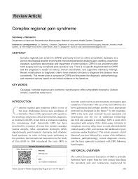 Pdf Complex Regional Pain Syndrome