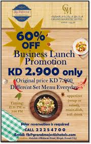 Pin By Grand Majestic Hotels Kuwait On Promotions Business Lunch Dishes Main Dishes