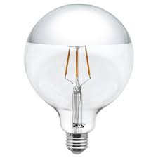 Sillbo Led Bulb E26 140 Lumen Globe Mirrored Top Silver Colored Ikea In 2020 Led Bulb Clear Light Bulbs Bulb