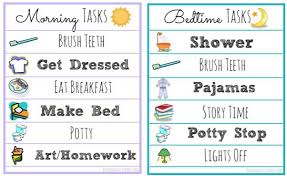 free morning and bedtime routine printable lists perfect